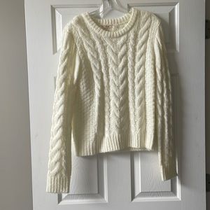 Mid Ami Cream Cable Knit Sweater